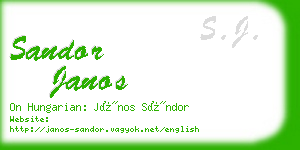 sandor janos business card